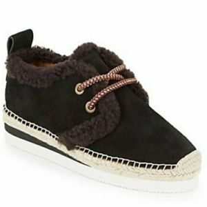 See by Chloe Shearling Espadrille Sneaker Sz 5.5